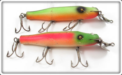 Vintage Creek Chub Fireplug & Rainbow Fire Snook Pikie Pair
