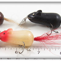 Creek Chub Copper, Black & Red Head Mitie Field Mouse Lot Of Three