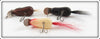 Creek Chub Copper, Black & Red Head Mitie Field Mouse Lot Of Three