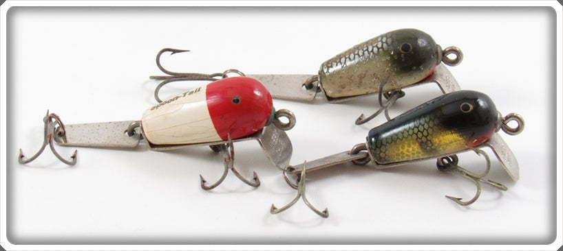 Creek Chub Red Head, Perch & Silver Flash Spoon Tail Lot Of Three