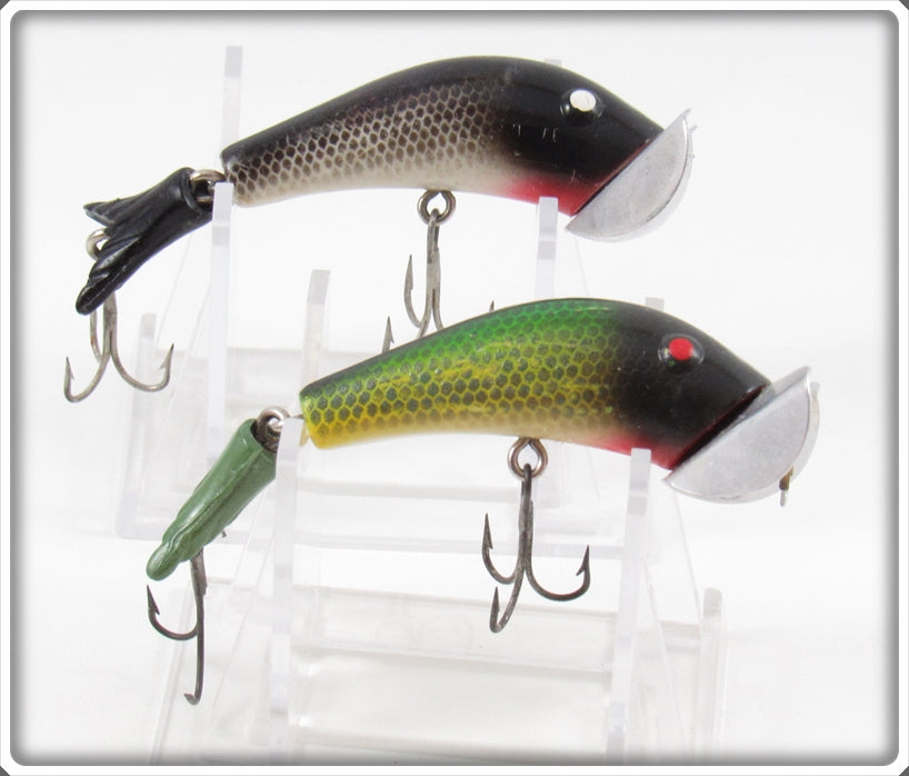 Vintage Creek Chub Black Scale & Perch Top N Pop Pair Lure