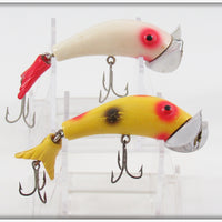 Creek Chub Red & White And Yellow Spotted Top N Pop Lure Pair