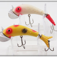 Creek Chub Red & White And Yellow Spotted Top N Pop Pair