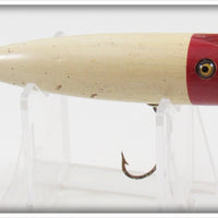 Vintage Shur Strike Red Head White Style Q V Groove Lure