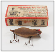 Vintage Heddon Brown Flocked Mouse Meadow Mouse Lure In Box F4000BM