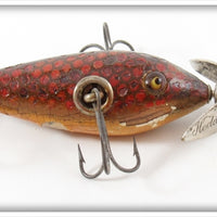 Vintage Heddon Red Scale 20 Baby Dowagiac Lure 29H