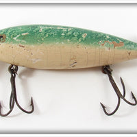 Vintage Ypsilanti Bait Co Green & White Ypsi Minnow Lure