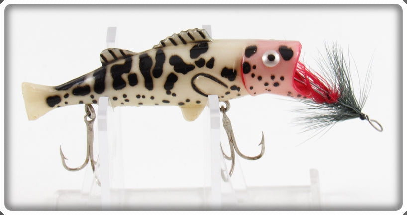 Vintage Buckeye Bait Corp White Coach Dog Trout Size Bug N Bass Lure