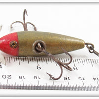 South Bend Gold Red Head Midget Underwater Minnow 901 G