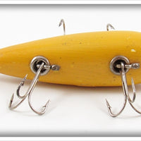 Vintage Heddon Solid Yellow Five Hook Dowagiac Minnow 159Y 