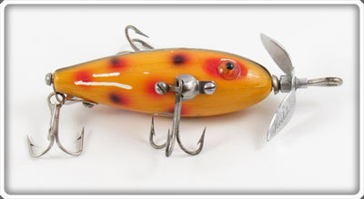 Vintage Heddon Spotted Orange Baby Dowagiac Lure 20 SO