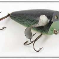 Vintage Biek Mfg Co Green & Black Scale Paddlepup Lure