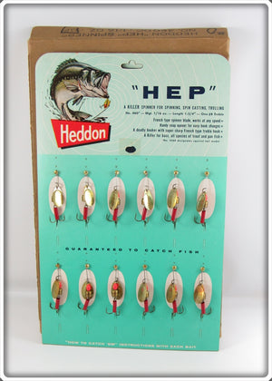 Vintage Heddon Hep Dealer Display Card In Box