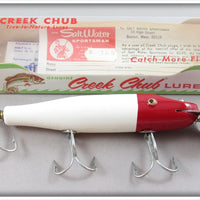 Vintage Creek Chub Red Head White Snook Pikie In Box 3402