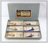 Vintage A.E. Rudge & Son Devon Minnow Lot Of Six Lures In Dealer Box