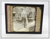 Antique Magic Lantern Glass Photo Slide Of Man With A Fish