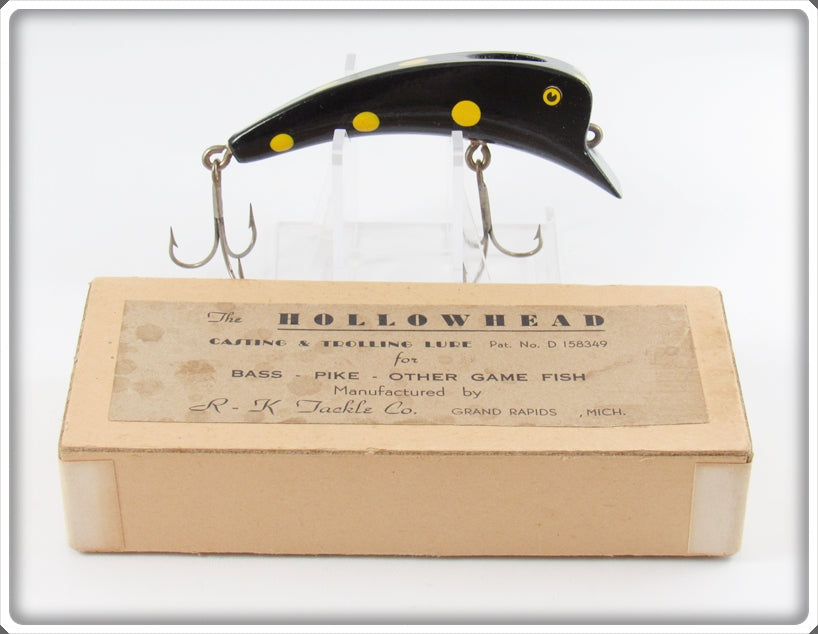 Vintage R - K Tackle Co Black & Yellow Hollowhead Lure In Box