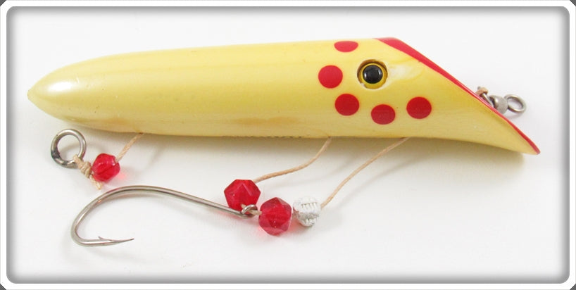 Vintage Harris Pearl Red Dot Size 4 Salmon Plug Lure