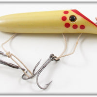 Vintage Harris Pearl Red Dot Size 4 Salmon Plug Lure