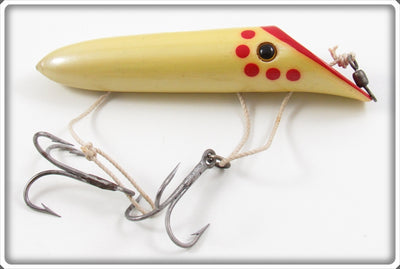 Vintage Harris Pearl Red Dot Size 4 Salmon Plug Lure