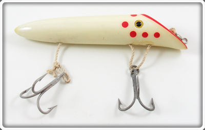 Vintage Harris White Red Dot Size 5 Salmon Plug Lure