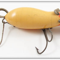 Vintage Heddon White Mouse Wood Meadow Mouse Lure 4000 WM