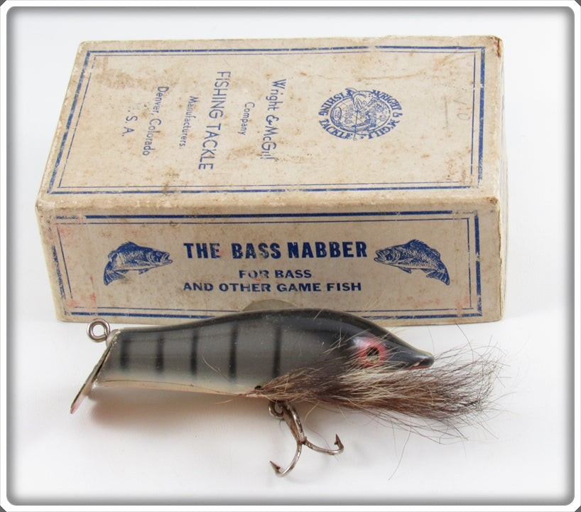 Wright & McGill Grey Black Stripes Bass Nabber Lure In Box 