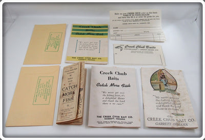 Vintage Creek Chub Pocket Catalog & Paperwork Lot