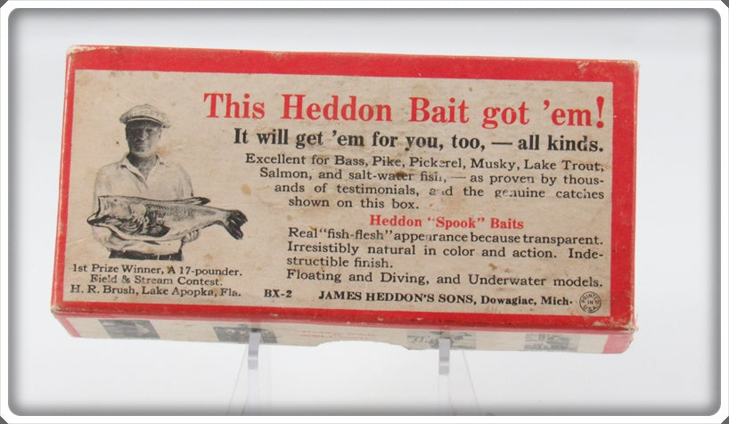 Vintage Heddon Shiner Scale Zig Wag Empty Brush Box 8359P