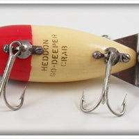 Heddon Red Head White Go Deeper Crab In Box D 1900 RH