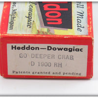 Heddon Red Head White Go Deeper Crab In Box D 1900 RH