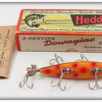 Vintage Heddon Spotted Orange 150 Dowagiac Minnow Lure In Box