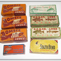 Lot of 33 Empty Boxes South Bend, Bomber, Heddon & More