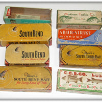 Lot of 33 Empty Boxes South Bend, Bomber, Heddon & More