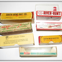 Lot of 33 Empty Boxes South Bend, Bomber, Heddon & More