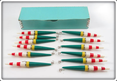 12 Vintage Ideal Fishing Float Co. Sensitive Floats In Dealer Box
