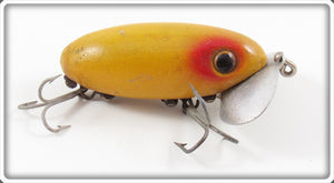 Vintage Arbogast Yellow Wood Body Peanut Lure