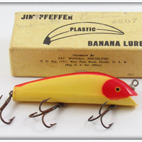 Vintage Jim Pfeffer Yellow & Red Plastic Banana Lure In Box