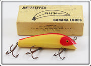 Vintage Jim Pfeffer Yellow & Red Plastic Banana Lure In Box