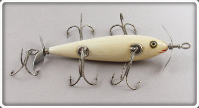 Vintage Pflueger All White Five Hook Monarch Minnow Lure