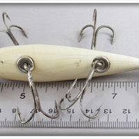 Pflueger All White Five Hook Neverfail Minnow With Monarch Props