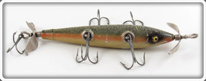 Vintage South Bend Green Cracked Back Panetella Minnow Lure