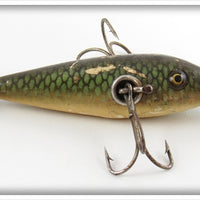 Vintage Heddon Green Scale 100 Dowagiac Minnow Lure 109D