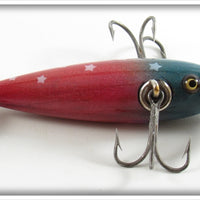 Jitterbug Jones Red, White & Blue Repainted Pflueger Neverfail Minnow