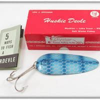 Vintage Lou Eppinger Blue Huskie Junior Lure In Box