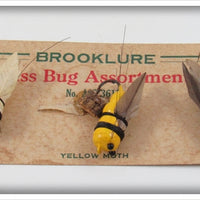 Vintage Wright & McGill Brooklure Bass Bug Fly Lure Assortment On Card