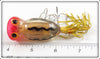 Arbogast Clear Ghost Red Head Black Snake Line 5/8 Ounce Hula Popper In Box