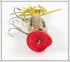 Arbogast Clear Ghost Red Head Black Snake Line 5/8 Ounce Hula Popper In Box