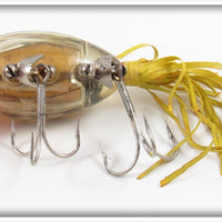 Arbogast Clear Ghost Red Head Black Snake Line 5/8 Ounce Hula Popper In Box