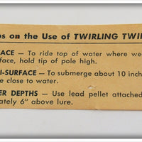 Watt Tackle Co Blue & White Twirling Twirp In Box
